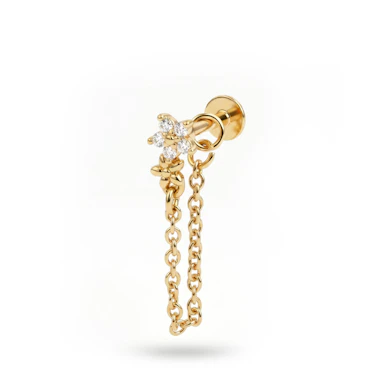 Labret su gėlyte ir grandinėle