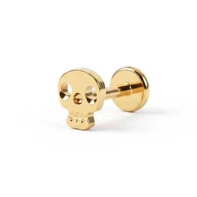 Titano labret su kaukole