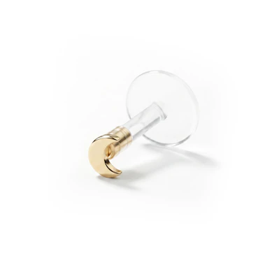 Labret auskaras su pusmėnuliu iš 14k aukso