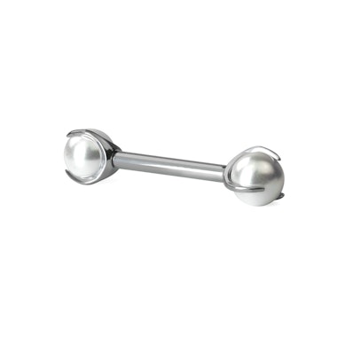 Titanium nipple barbell with pearls