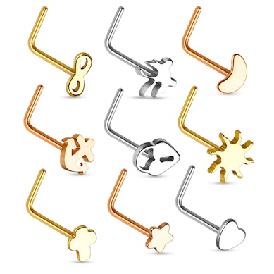 Auskaras į nosį su įvairiais dizainais