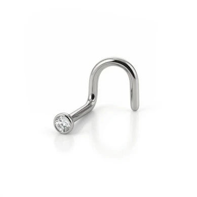 Chirurginio plieno nosies varžtelis su skirtingų spalvų akmenėliais