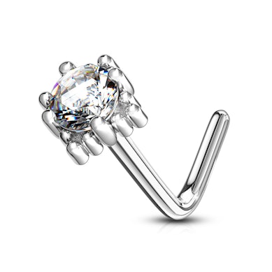 Auskaras į nosį iš 14k aukso su akmenuku