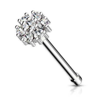 Auskaras į nosį su kristalais papuošta viršūne