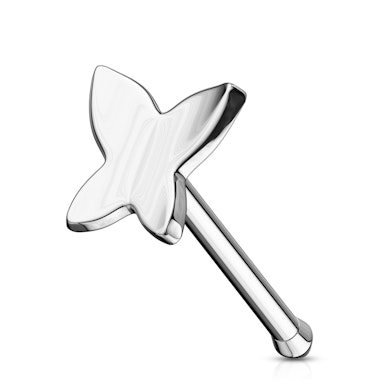 Auskaras į nosį iš 14K (583) aukso su drugeliu