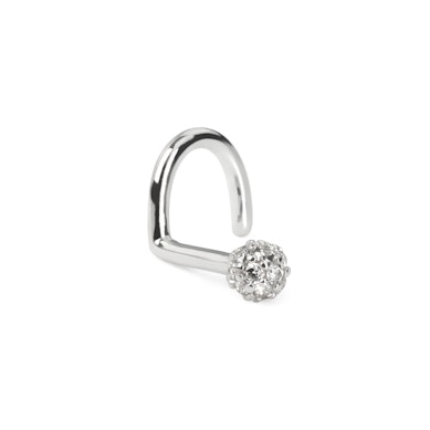 14 karatų aukso auskaras į nosį su cirkonio kristalais