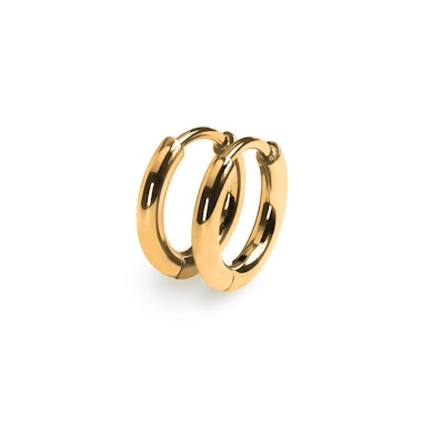 Titano žiedinių huggy auskarų pora