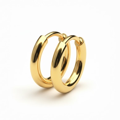 Titano žiedinių huggy auskarų pora