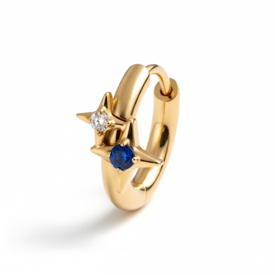 Titano žiedas su dviem žvaigždėmis