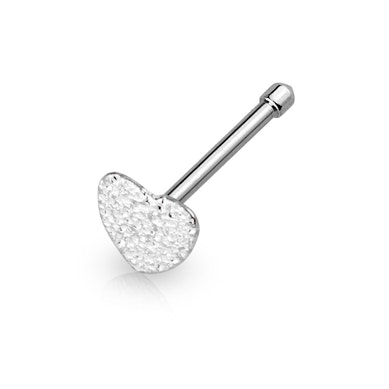 Nose stud with hammered heart