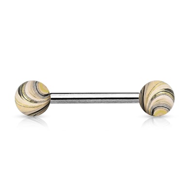 Tongue barbell with balls in a variety of colors