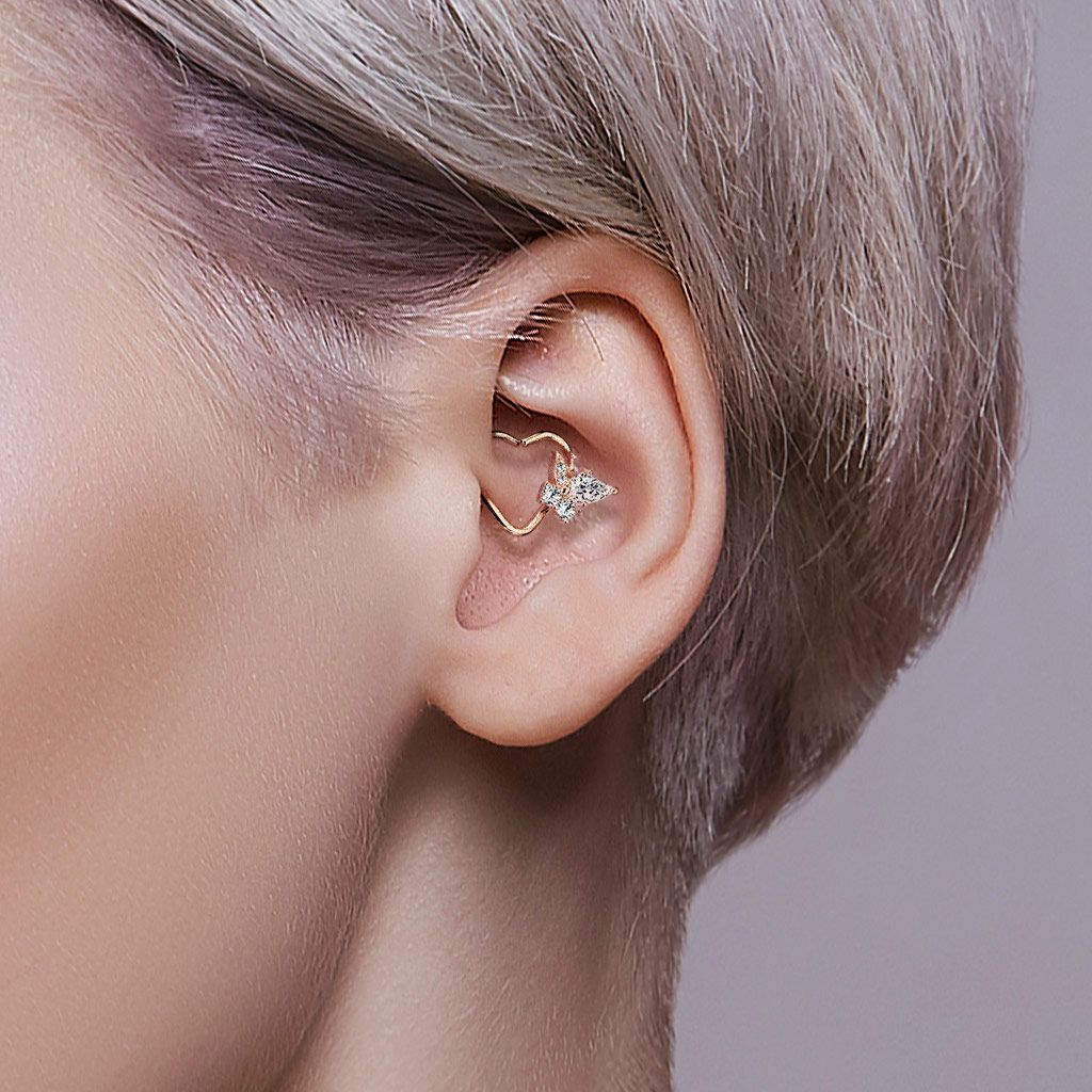 Left daith jewelry top