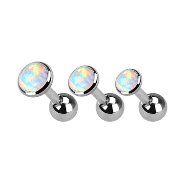 Ear piercing set with opal stone