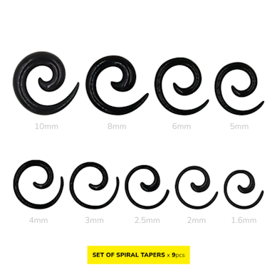 Spiral taper set made of acrylic