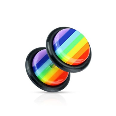 Fake plug rainbow colored