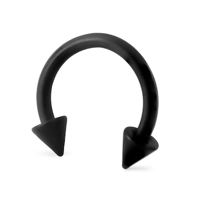 Circular barbell with spikes in black matte color
