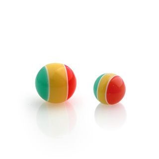 Piercing ball made of acrylic with rasta colors