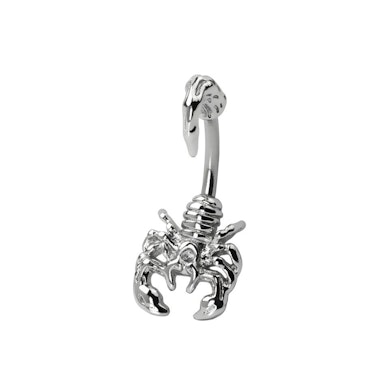 Belly button ring with scorpion