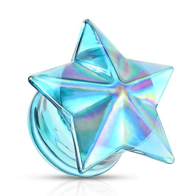 Plug made of glass with blue star