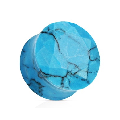 Plug facet cut of turquoise stone