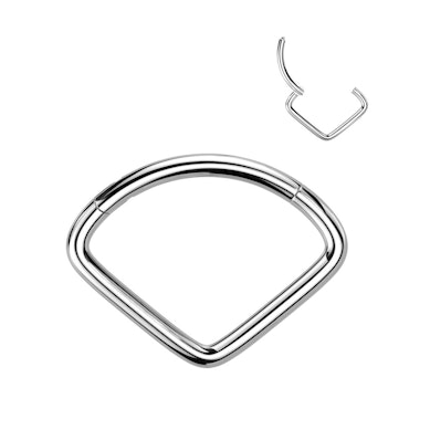 Titanium hinged ring in chevron design