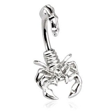 Belly button ring with scorpion