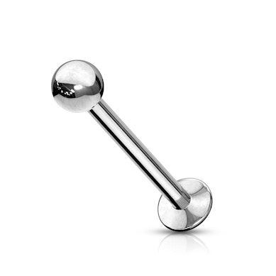 Push-in labret made of surgical steel
