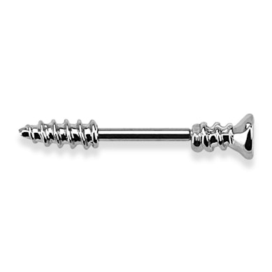 Nipple barbell shaped like a screw