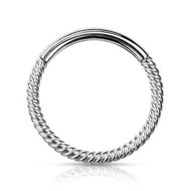 Hinged ring with twisted wire