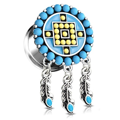 Plug with Aztec inspired design