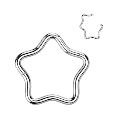 Star shaped titanium hinged ring