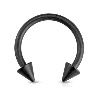 Circular barbell with spikes in black matte color