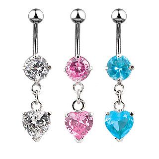 Heart shaped belly hot sale button rings