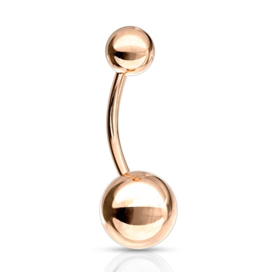 Belly button ring rose gold-plated