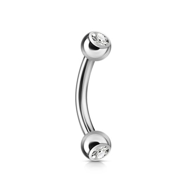 Curved barbell with gems