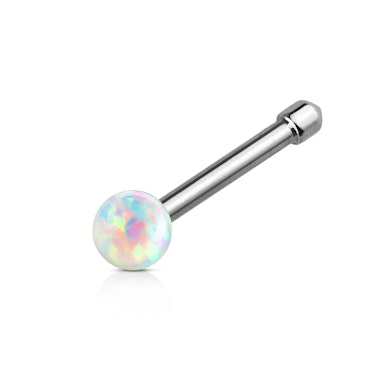 Nose stud with round opal stone