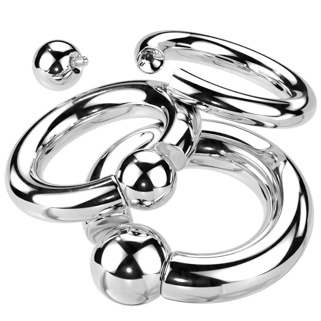 Titanium captive bead ring with thread in large sizes