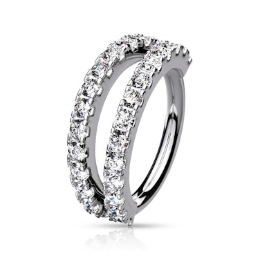 Ring with double split stone band