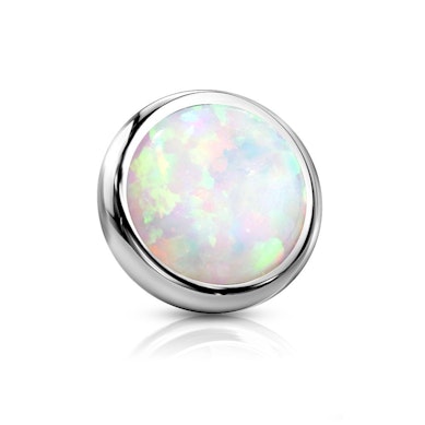 Flat dermal top jewelry with opal stone
