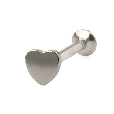 Labret with heart-shaped stud