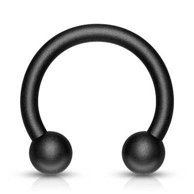 Circular barbell in black matte color