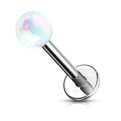 Labret with metallic ball