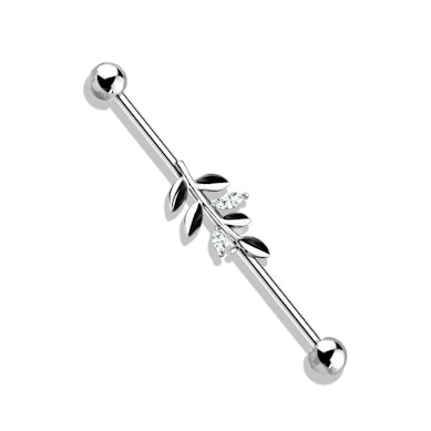 Industrial barbell with leaves