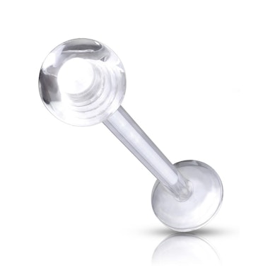 Labret with threaded transparent ball