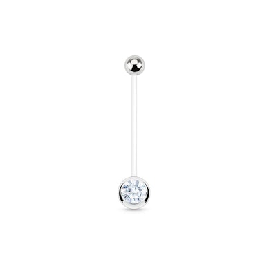 Pregnancy belly button ring with gem in a variety of colors