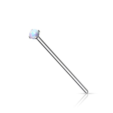Fishtail nose stud with opal stone