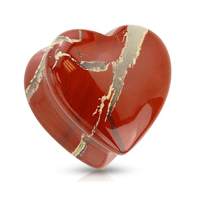 Plug heart-shaped in red agate