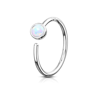 14k gold seamless ring with opal stone