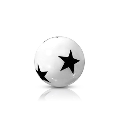 Piercing acrylic ball with stars in black and white