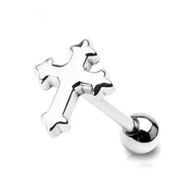 Tongue barbell with cross